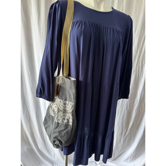 Handmade Gray Paisley Tote Bag - Picture 4 of 9